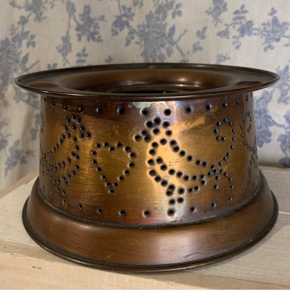 VTG Pfaltzgraff Village Copper Punched Hole Candle Warmer Stand